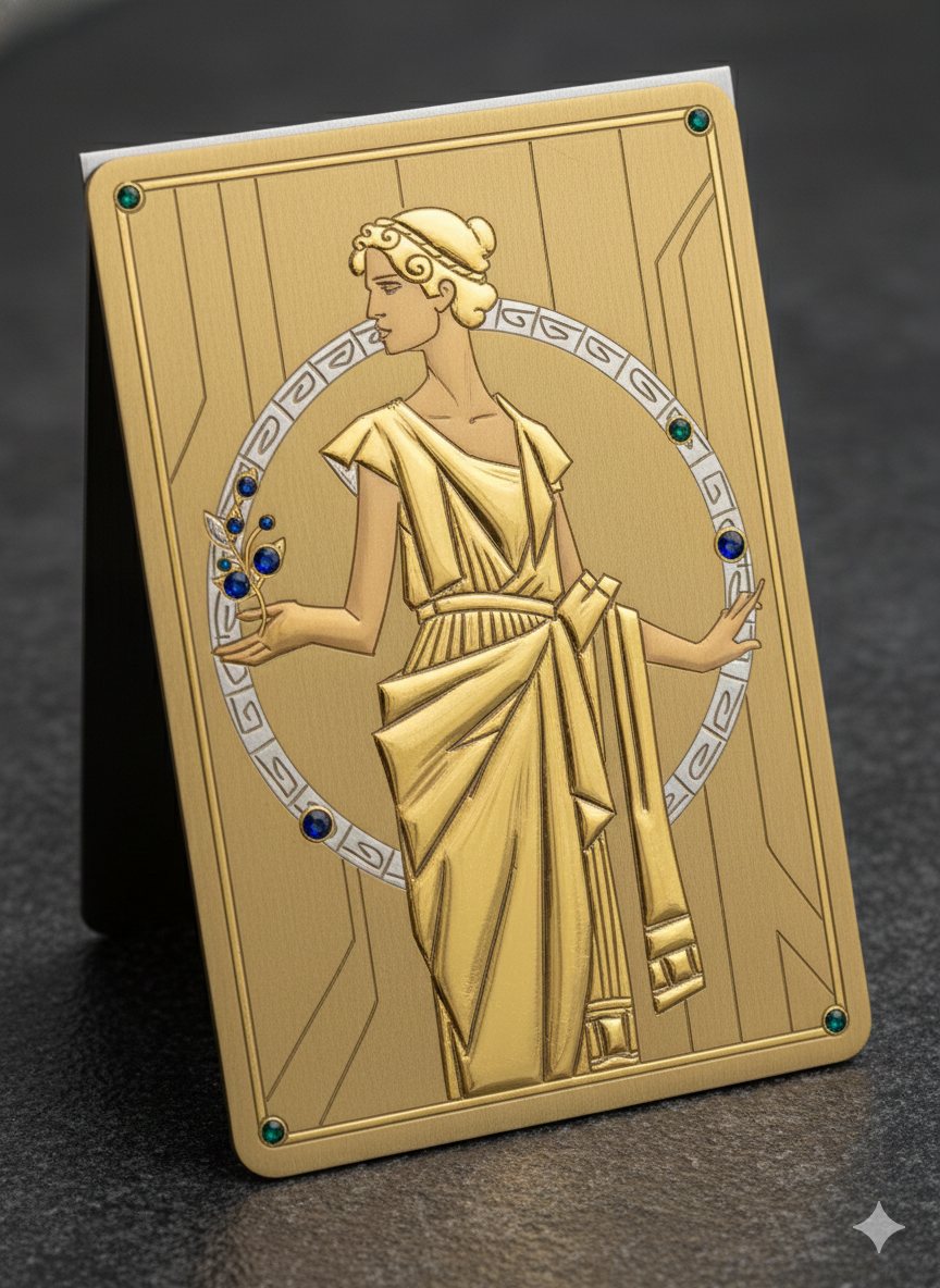 Aegis — Greek Artifact in brass with gemstones